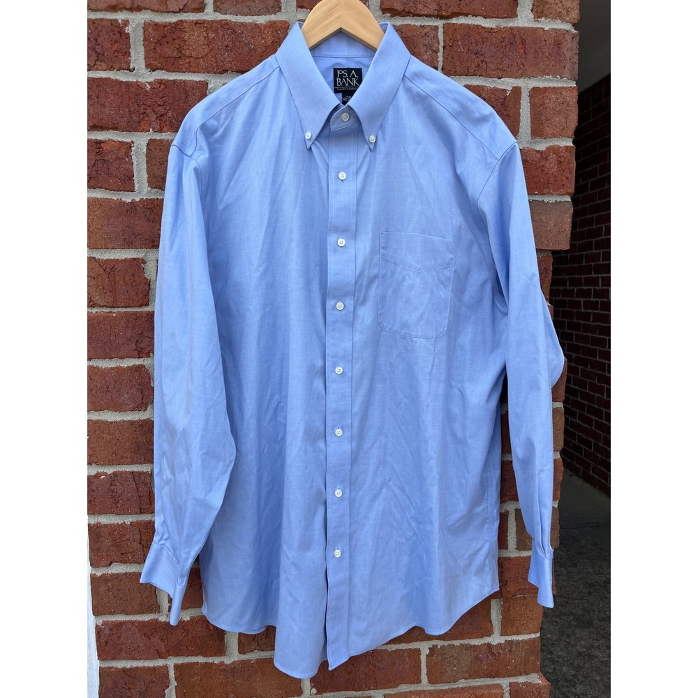 Jos. A. Bank Travelers Collection Light Blue Cotton Dress Shirt 17-34 Mens